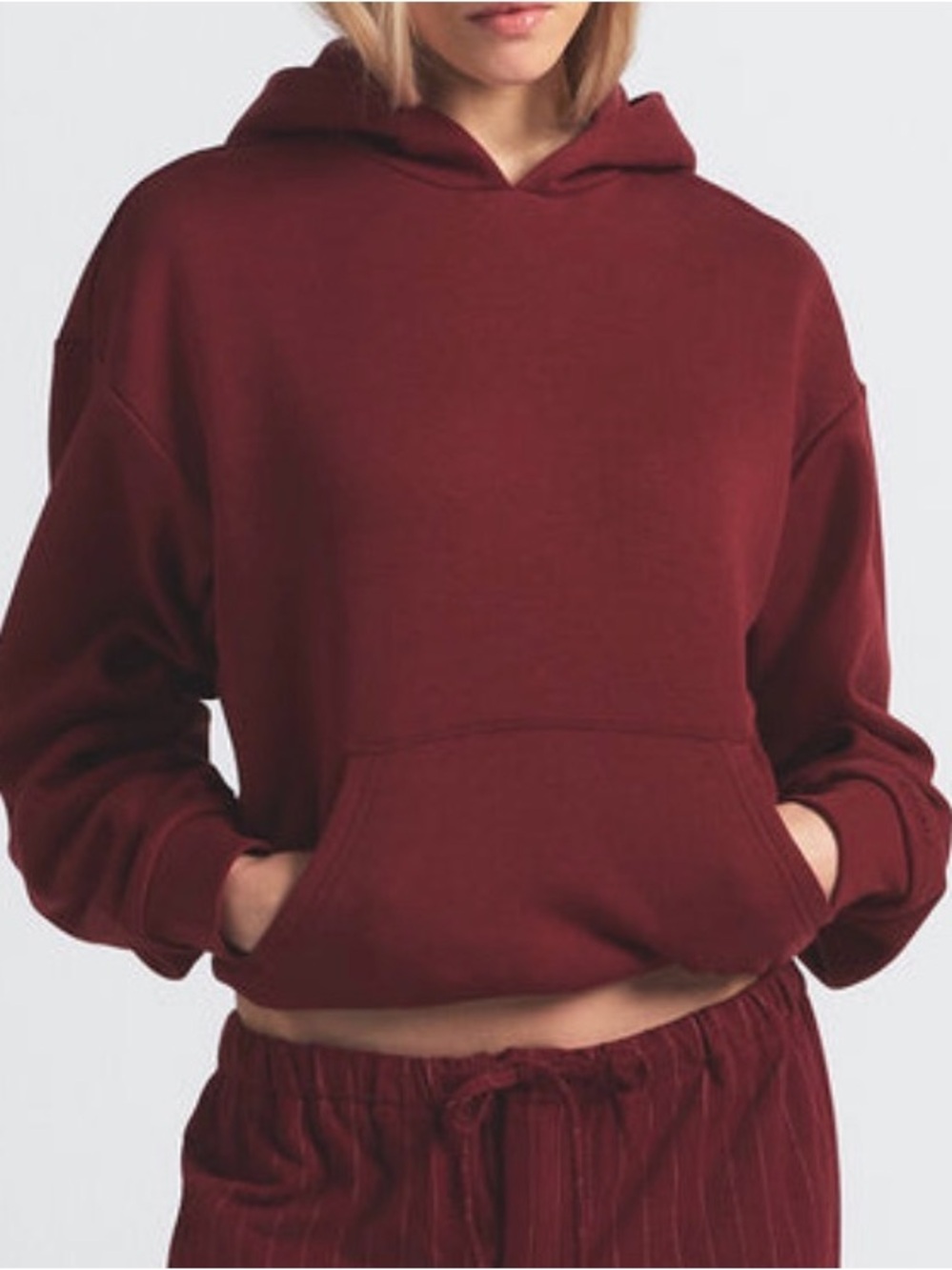 ✨ 🍷SKIMS Cotton Fleece Classic Pullover Hoodie | Merlot | XS | NWT ✨